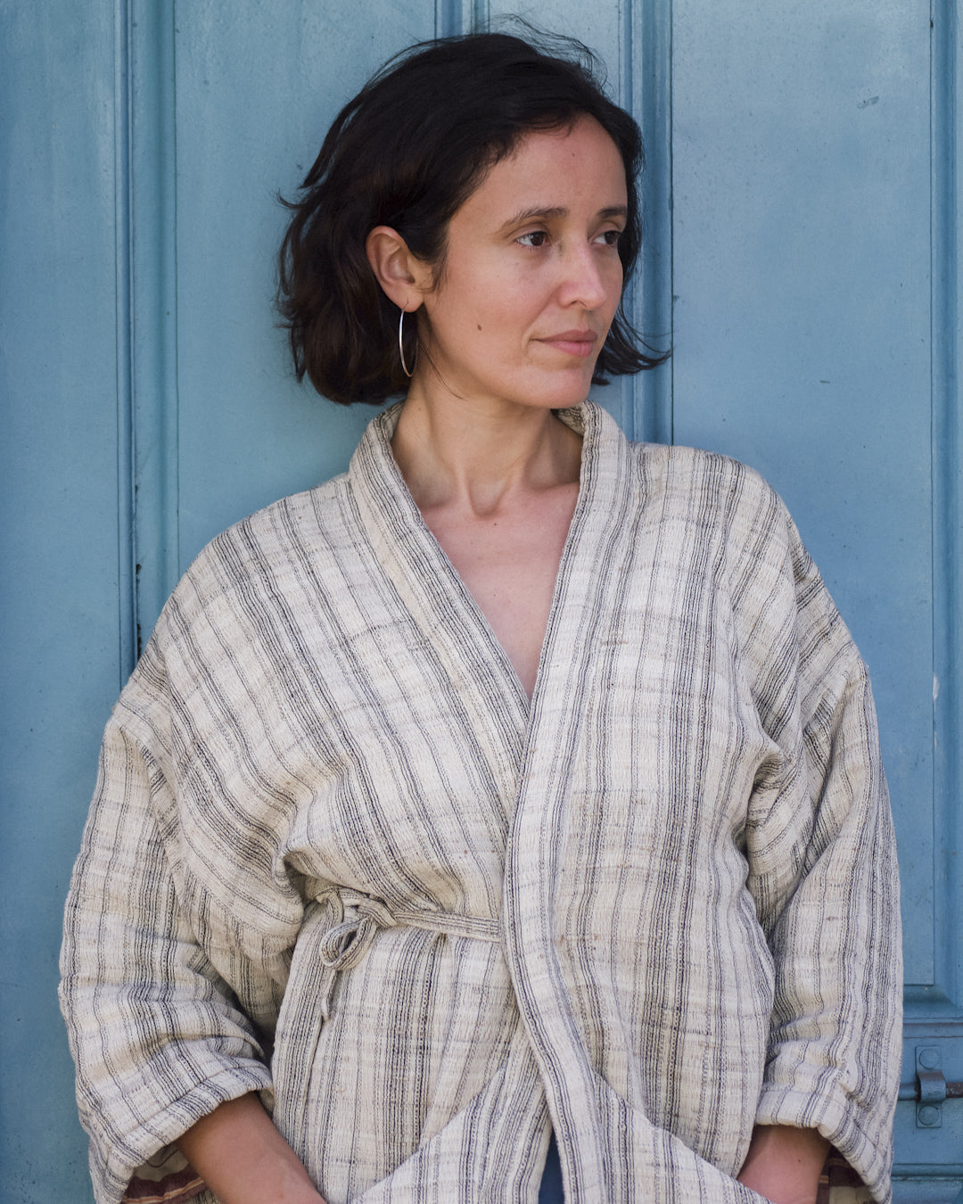 The Ta Hanten - Tussar Stripe Jacket