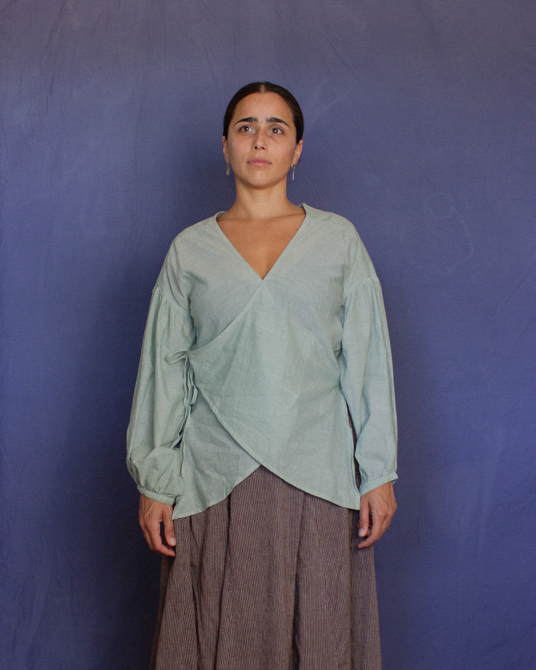 The Leni Blouse - Light Sage Leaf Blouse