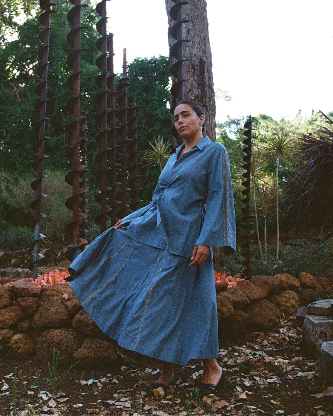 The Manisha Skirt - Light Indigo Loom