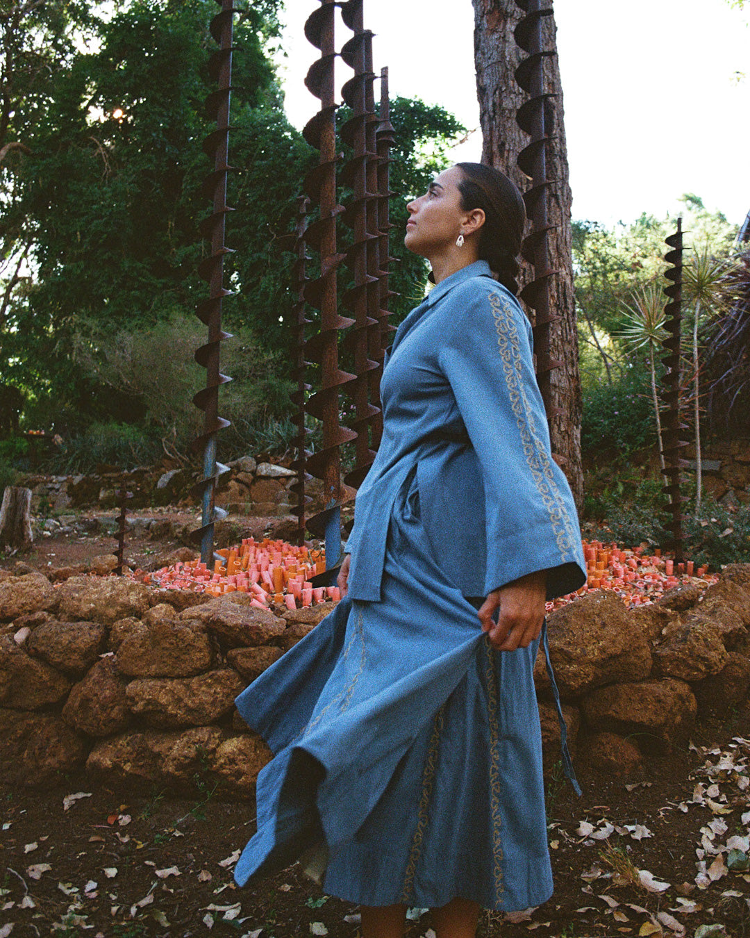 The Manisha Skirt - Light Indigo Loom