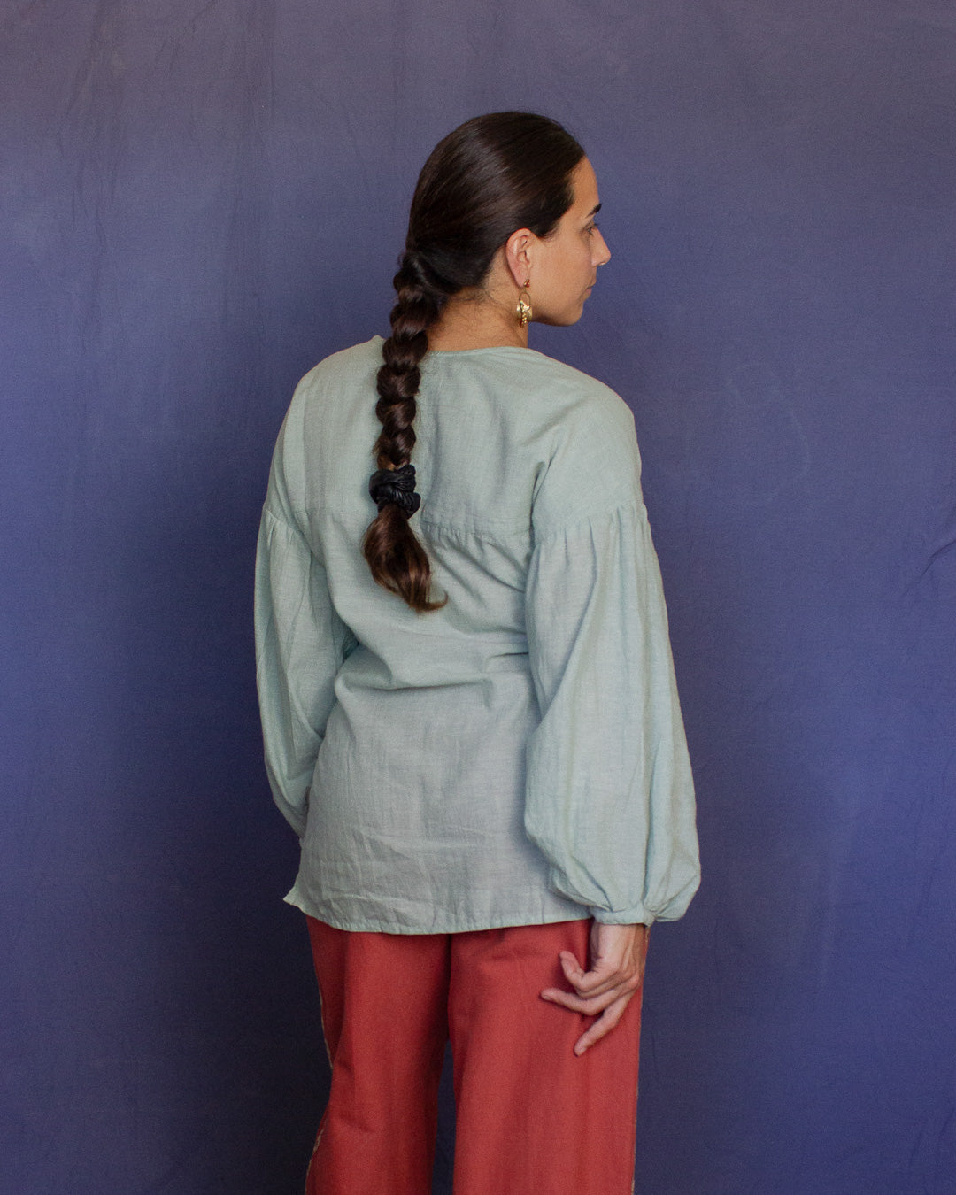 The Leni Blouse - Light Sage Leaf Blouse