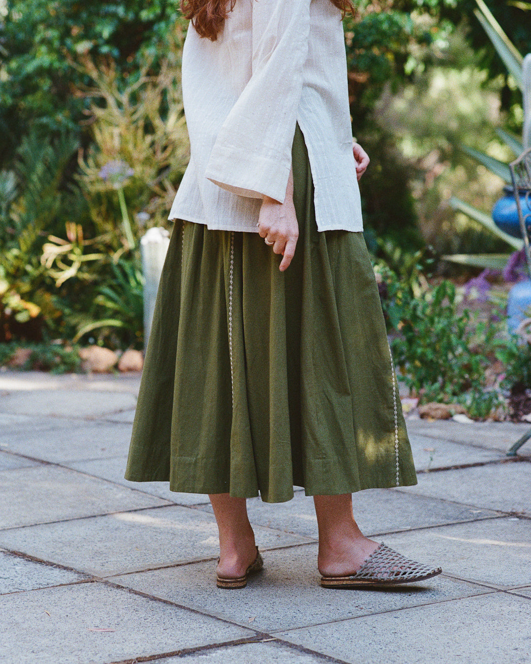 The Manisha Skirt - Dusty Fern