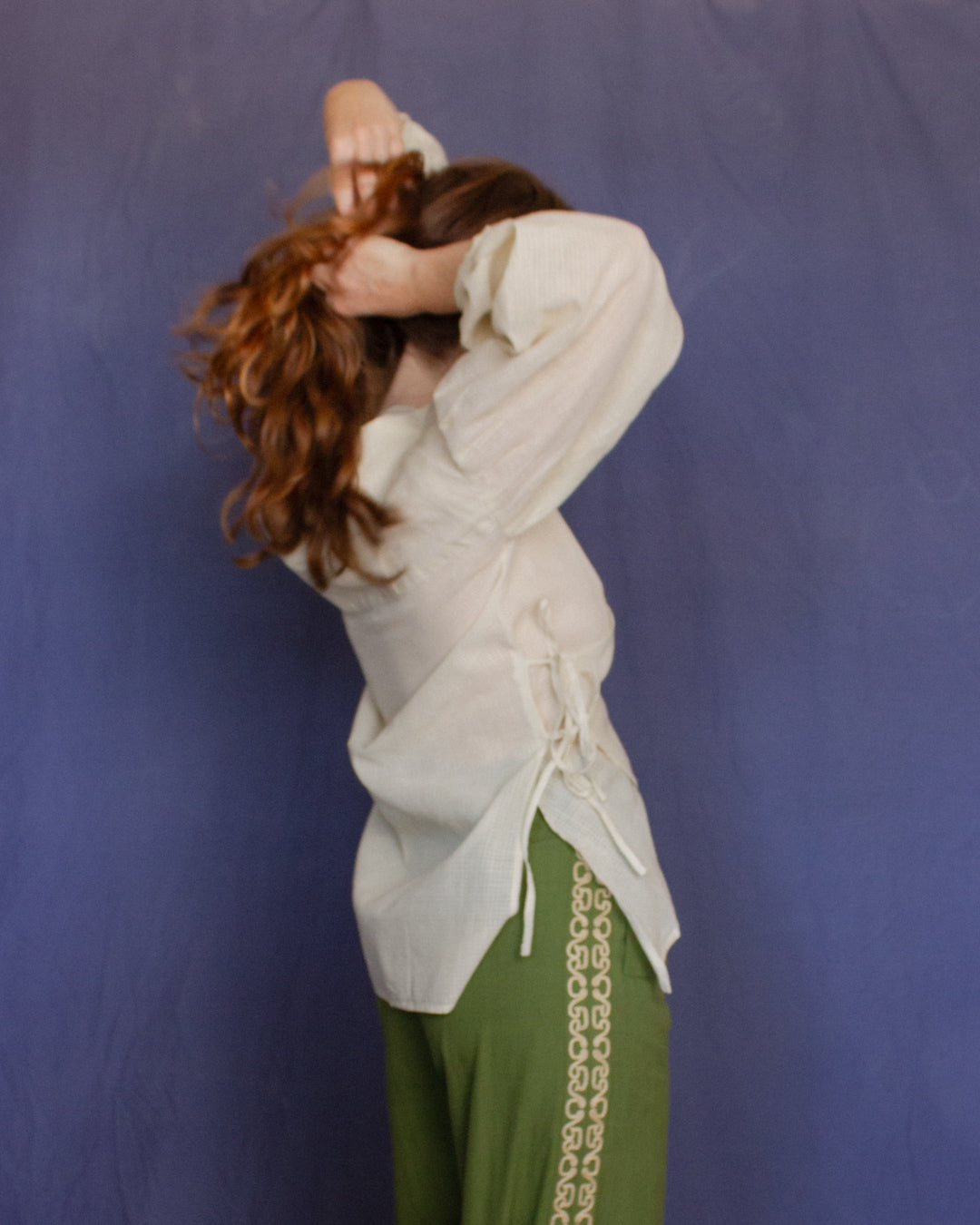 The Leni Blouse - Loom White Check Blouse