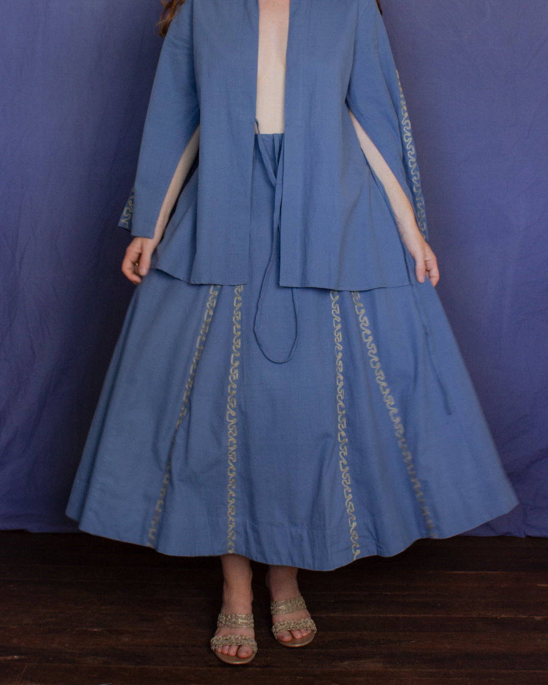 The Manisha Skirt - Light Indigo Loom