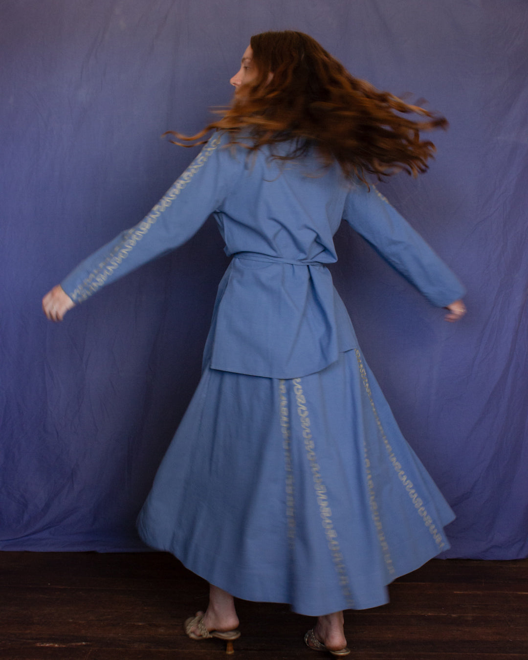 The Manisha Skirt - Light Indigo Loom