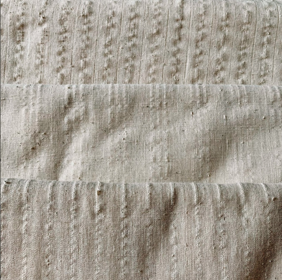 Close-up of textured organic cotton fabric