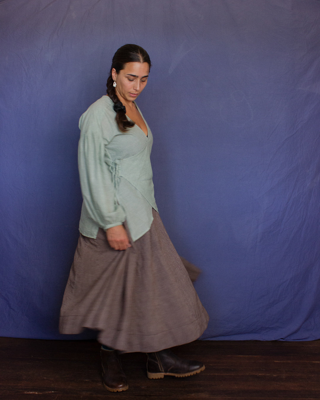 The Manisha Skirt - Cacao Stripe