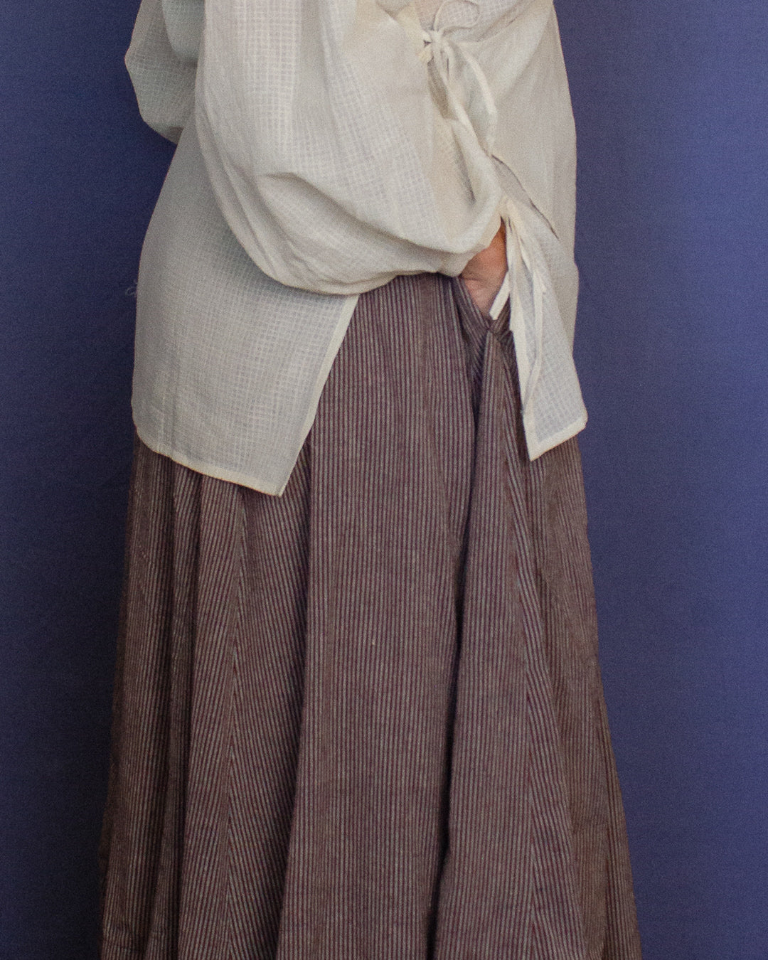 The Manisha Skirt - Cacao Stripe