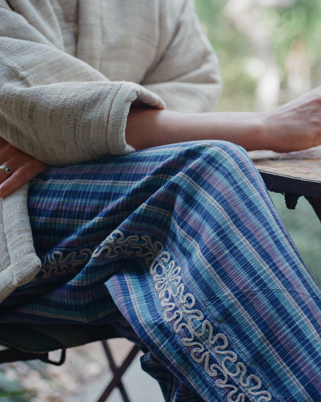 The Nüwa Pant - Blue Mist Stripe Pant