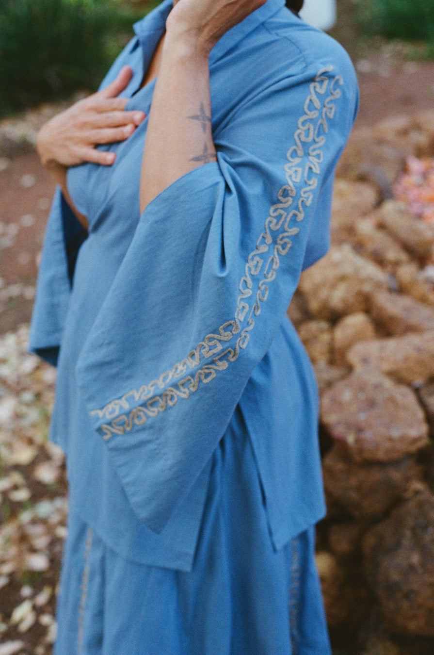 The Fuxi Shirt - Light Indigo Loom Shirt