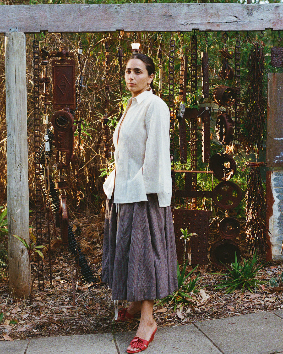 The Manisha Skirt - Cacao Stripe