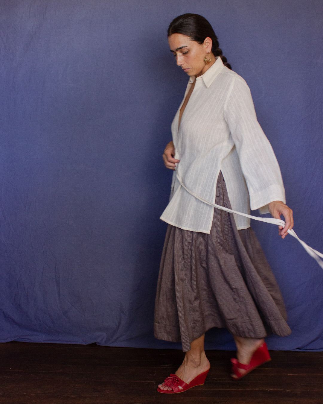 The Manisha Skirt - Cacao Stripe