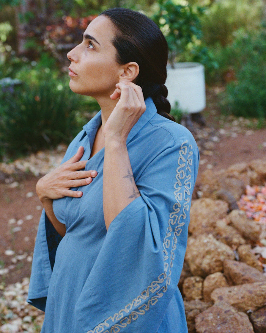 The Fuxi Shirt - Light Indigo Loom Shirt