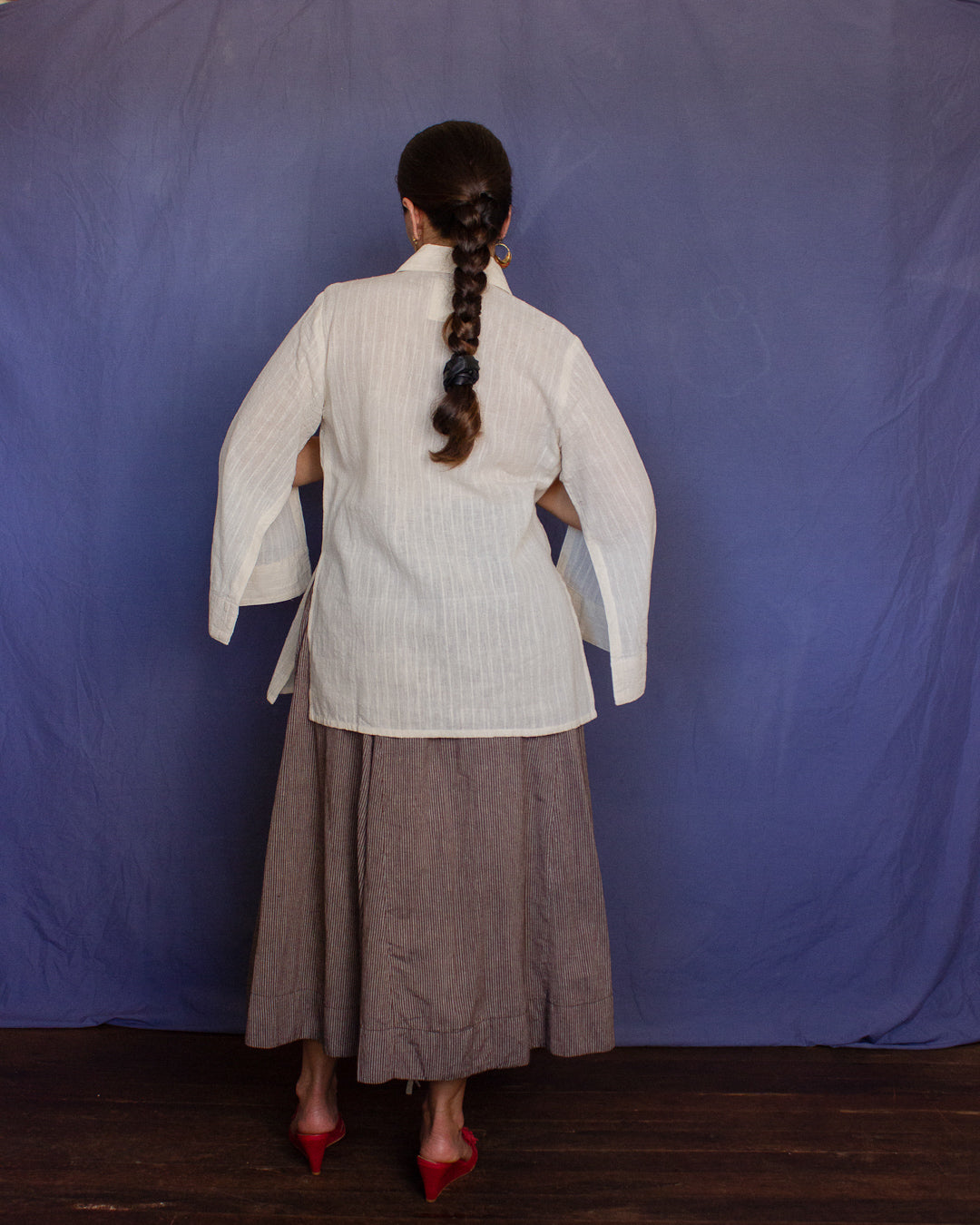 The Manisha Skirt - Cacao Stripe