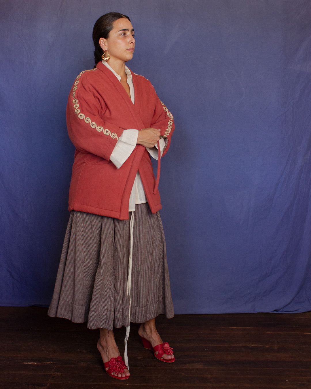 The Manisha Skirt - Cacao Stripe