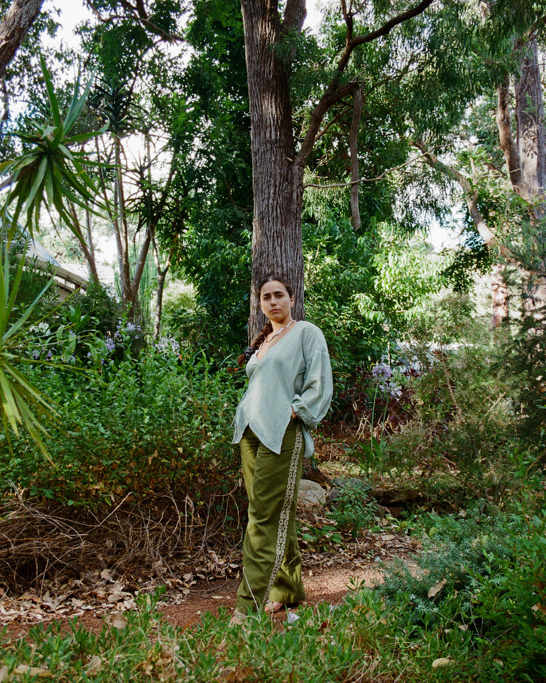The Leni Blouse - Light Sage Leaf Blouse