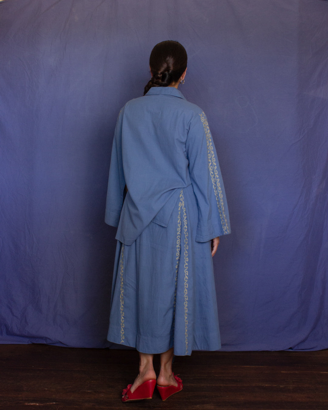 The Manisha Skirt - Light Indigo Loom