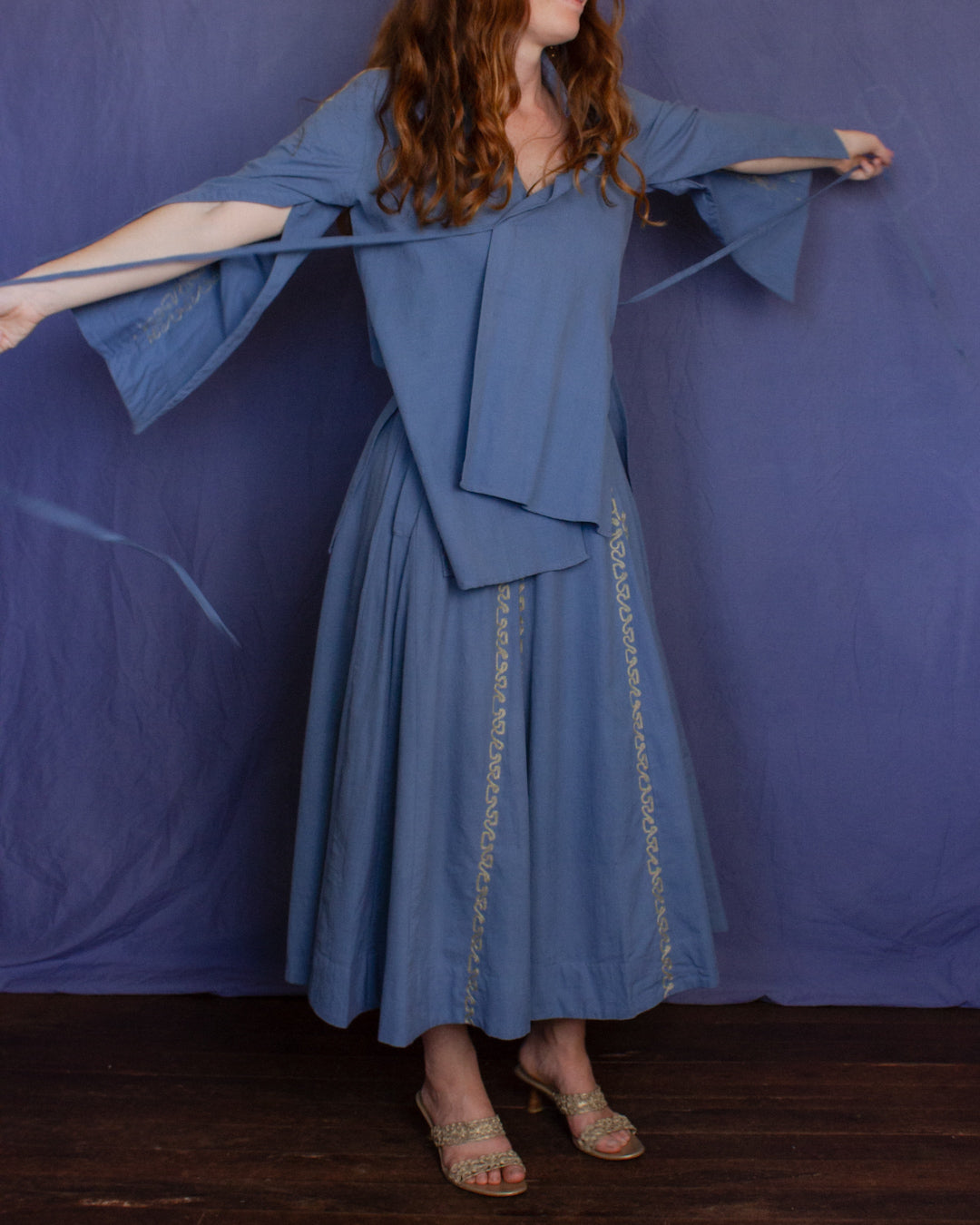 The Manisha Skirt - Light Indigo Loom