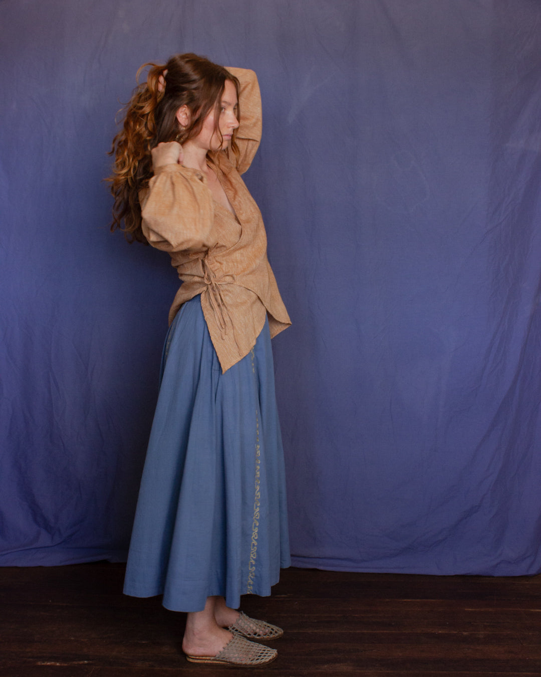 The Manisha Skirt - Light Indigo Loom