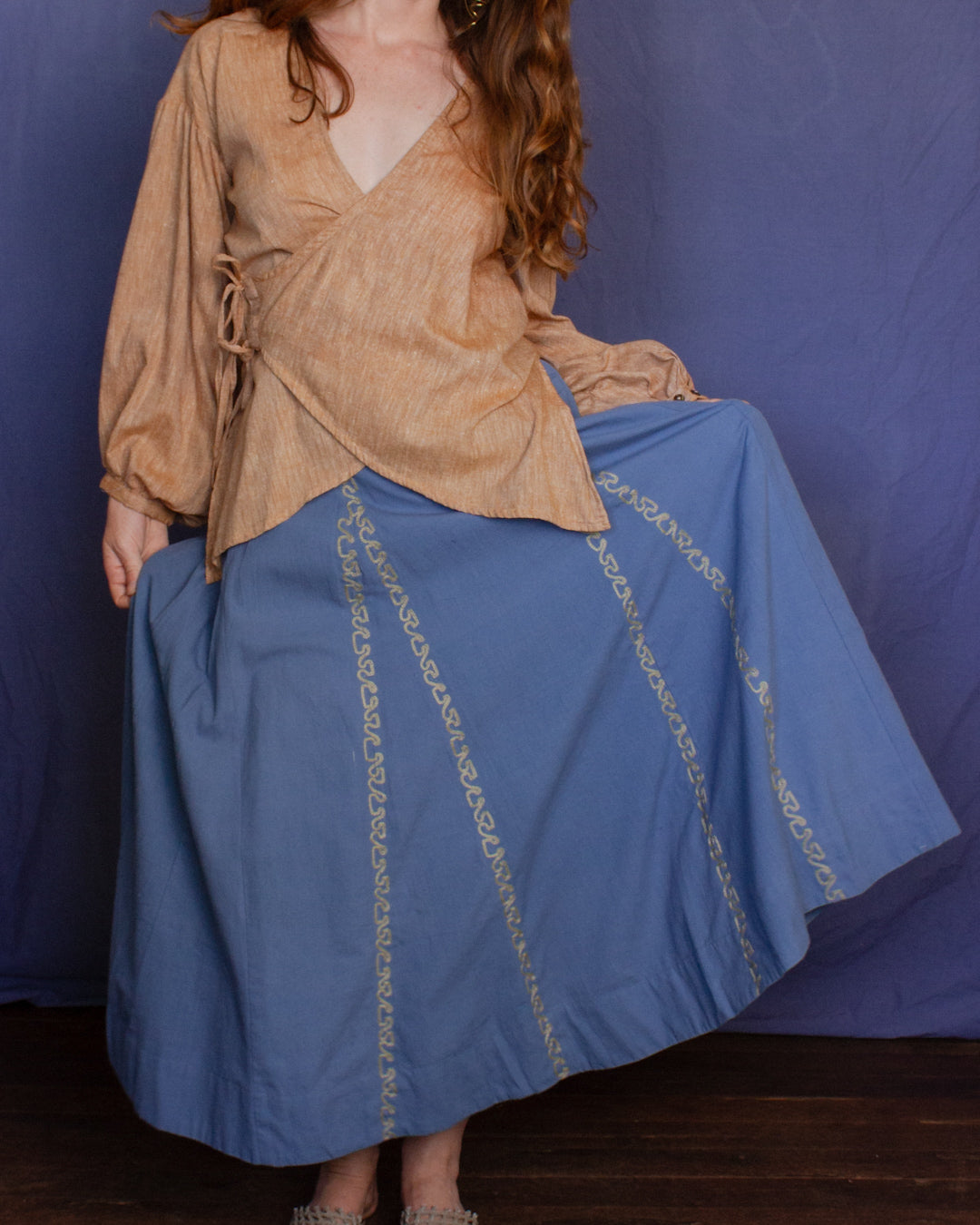 The Manisha Skirt - Light Indigo Loom